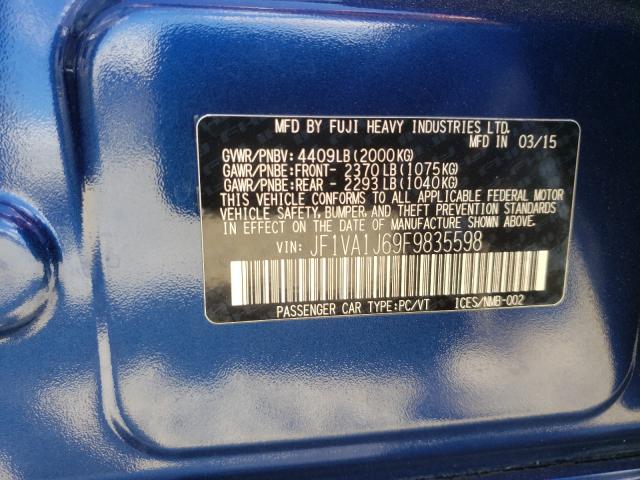 2015 SUBARU WRX LIMITE JF1VA1J69F9835598