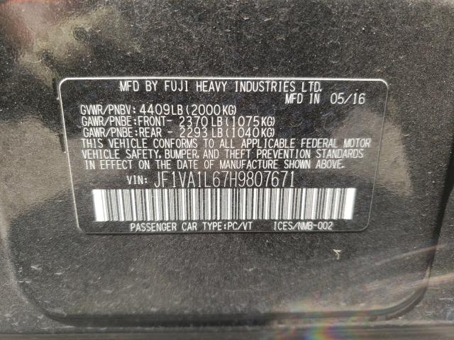 2017 SUBARU WRX LIMITE JF1VA1L67H9807671