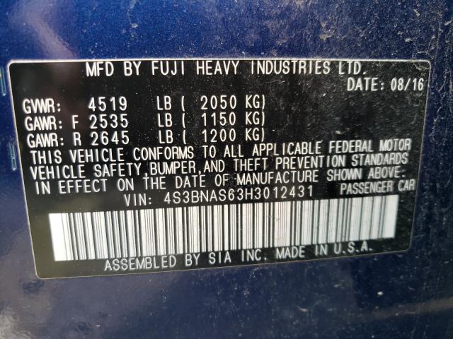 2017 SUBARU LEGACY SPO 4S3BNAS63H3012431