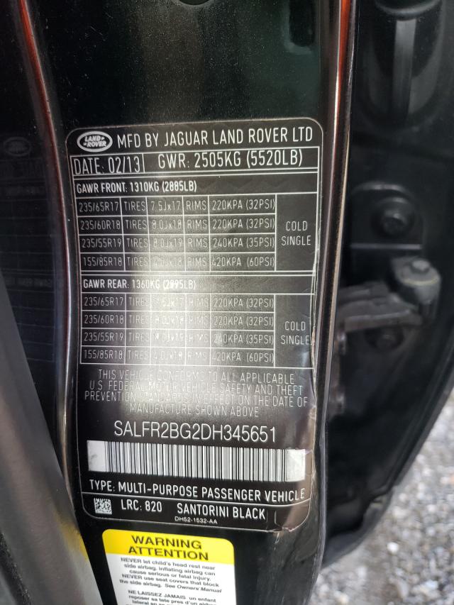 2013 LAND ROVER LR2 HSE SALFR2BG2DH345651