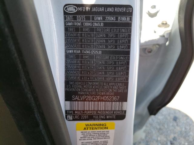 2015 LAND ROVER EVOQUE SALVP2BG2FH052367