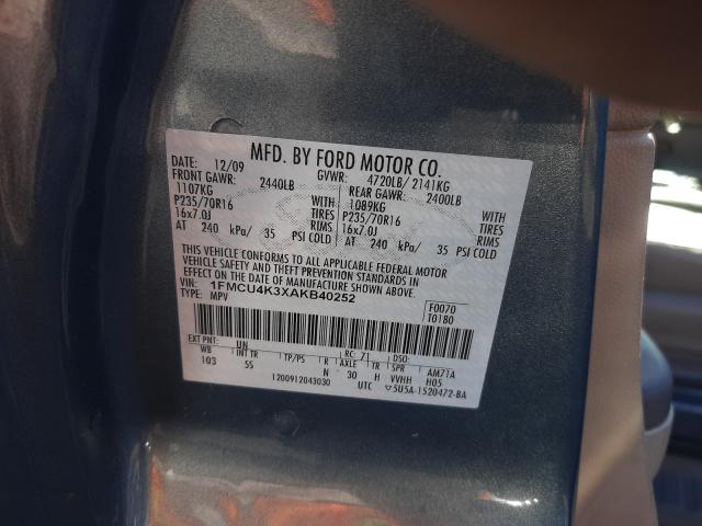 2010 FORD ESCAPE HYB 1FMCU4K3XAKB40252
