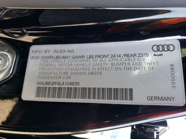 2020 AUDI A3 S-LINE WAUBEGFF4LA104839