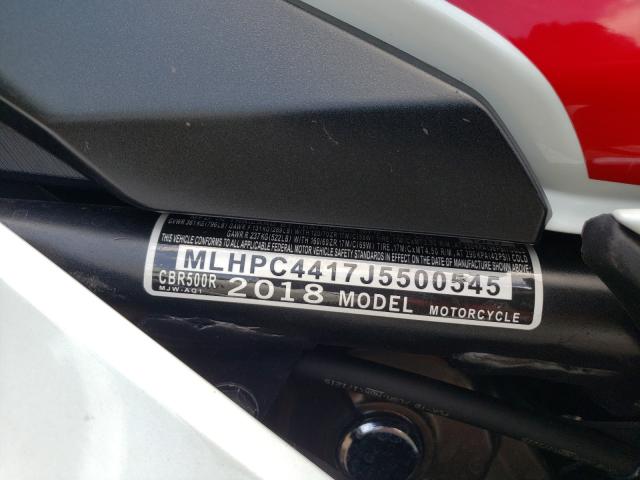 2018 HONDA CBR500 R MLHPC4417J5500545