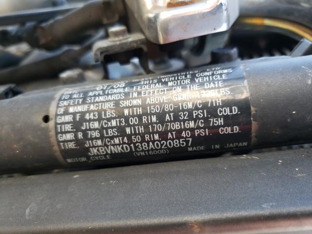 2008 KAWASAKI VN1600 D JKBVNKD138A020857