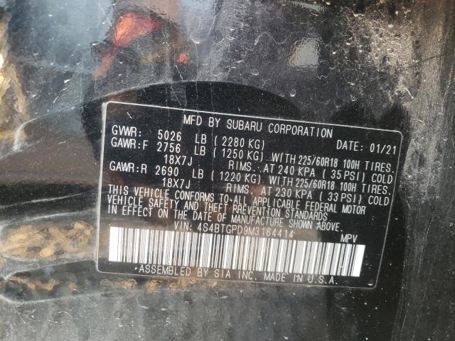 2021 SUBARU OUTBACK TO 4S4BTGPD9M3164414