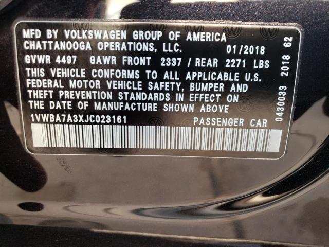 2018 VOLKSWAGEN PASSAT 1VWBA7A3XJC023161