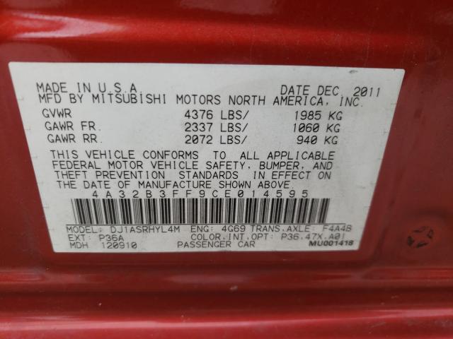 2012 MITSUBISHI GALANT ES 4A32B3FF9CE014595