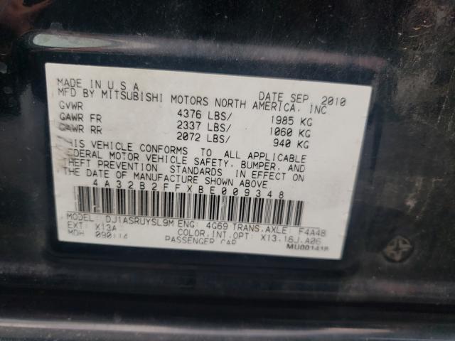 2011 MITSUBISHI GALANT FE 4A32B2FFXBE009348
