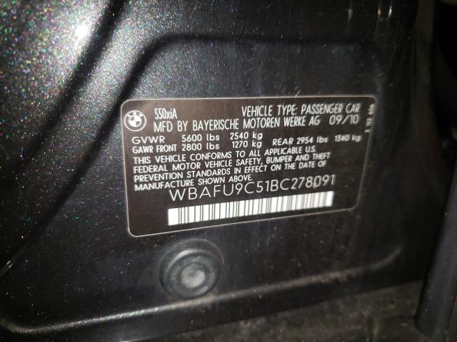 2011 BMW 550 XI WBAFU9C51BC278091