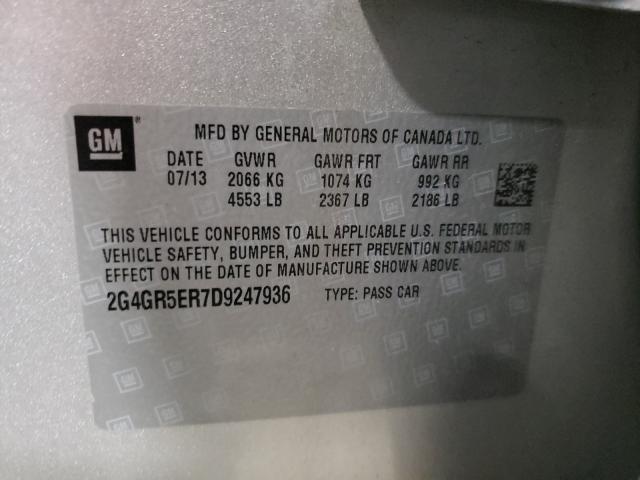 2013 BUICK REGAL 2G4GR5ER7D9247936