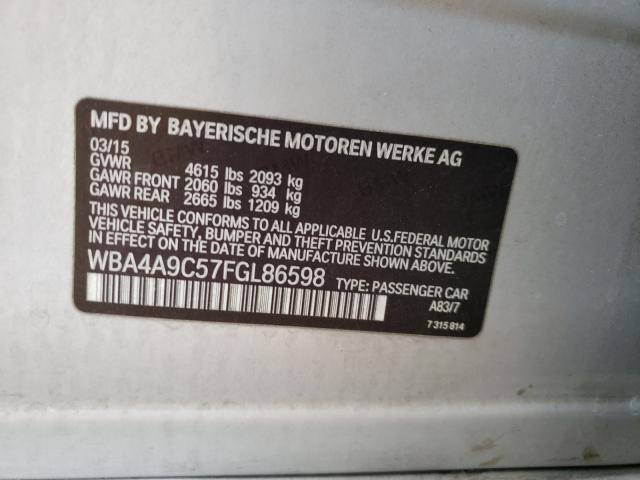 2015 BMW 428 I GRAN WBA4A9C57FGL86598