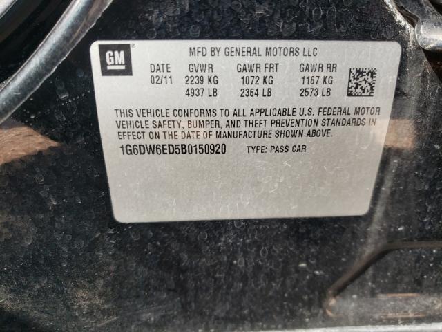 2011 CADILLAC STS LUXURY 1G6DW6ED5B0150920