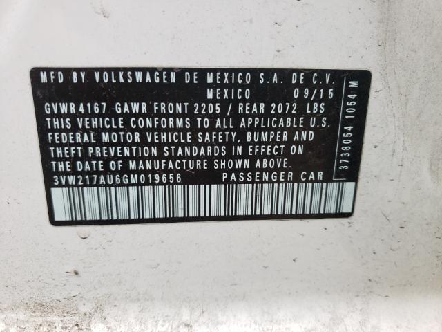 2016 VOLKSWAGEN GOLF S/SE 3VW217AU6GM019656