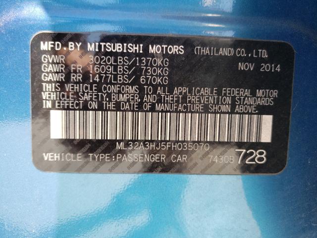 2015 MITSUBISHI MIRAGE DE ML32A3HJ5FH035070