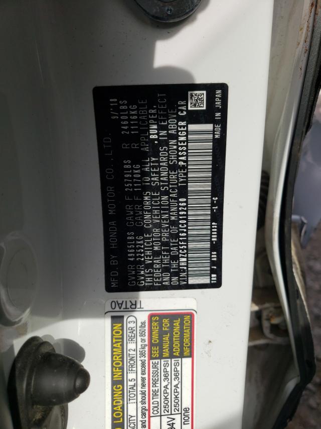 2018 HONDA CLARITY JHMZC5F16JC019260