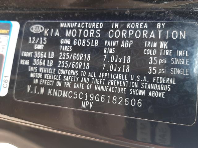 2016 KIA SEDONA EX KNDMC5C19G6182606