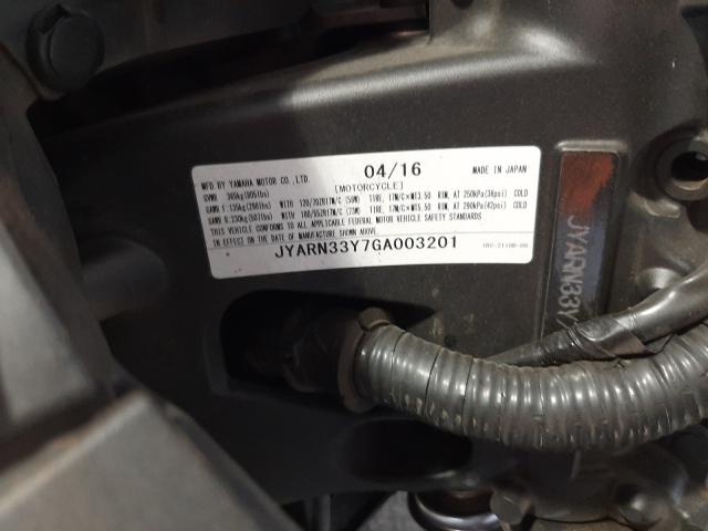 2016 YAMAHA FZ09 C JYARN33Y7GA003201