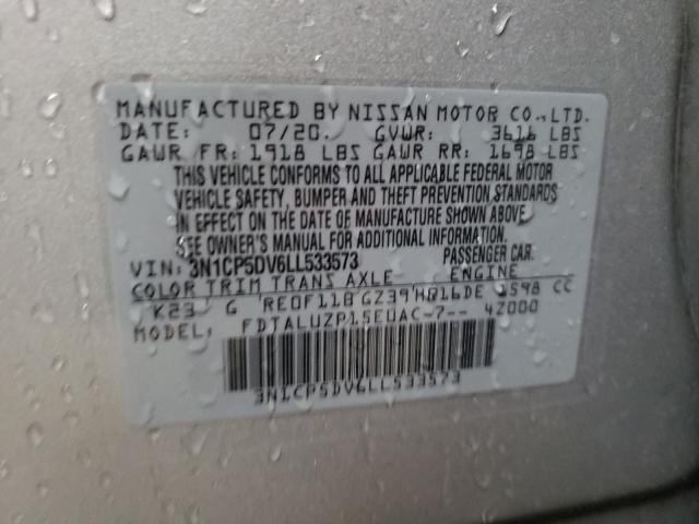 2020 NISSAN KICKS SR 3N1CP5DV6LL533573
