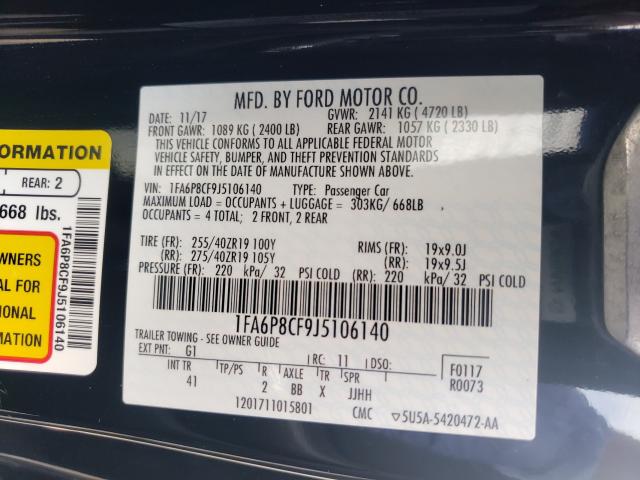  FORD MUSTANG 2018 Чорний