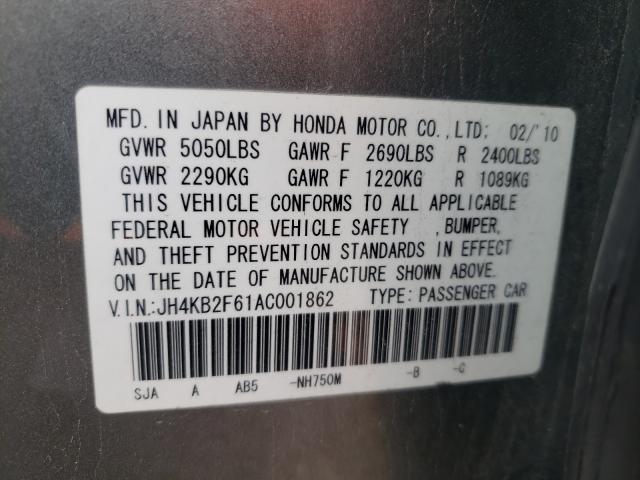 2010 ACURA RL JH4KB2F61AC001862