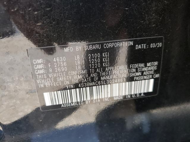 2020 SUBARU LEGACY PRE 4S3BWAC65L3024861