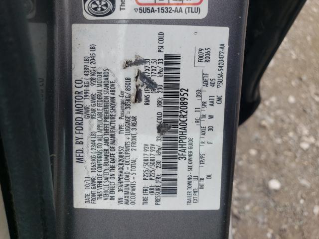 2012 FORD FUSION SE 3FAHP0HA0CR208952