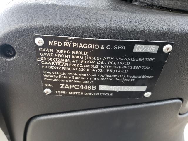 2009 PIAGGIO FLY ZAPC446B894001628