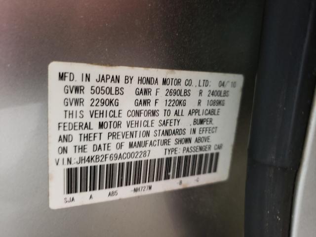 2010 ACURA RL JH4KB2F69AC002287