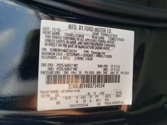 2011 LINCOLN TOWN CAR E 2LNBL8EV4BX754554