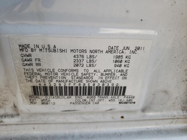 2011 MITSUBISHI GALANT FE 4A32B2FF8BE030392