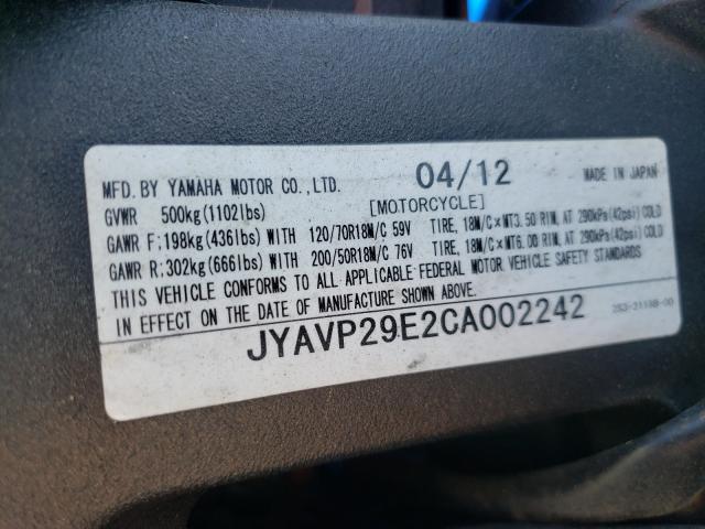 2012 YAMAHA VMX17 JYAVP29E2CA002242