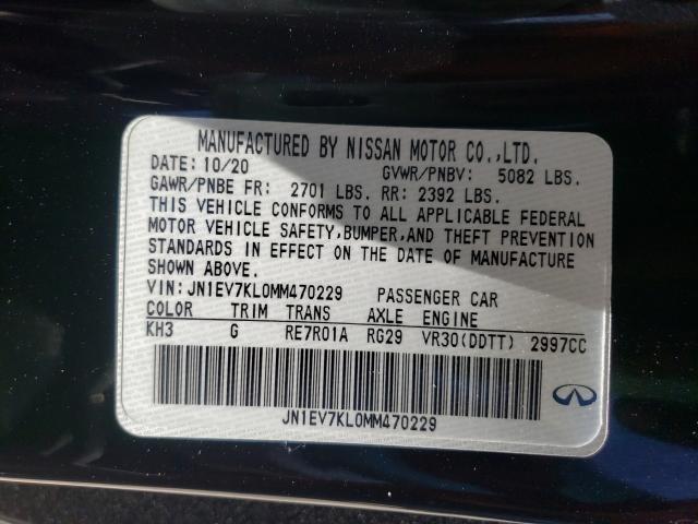 2021 INFINITI Q60 LUXE JN1EV7KL0MM470229