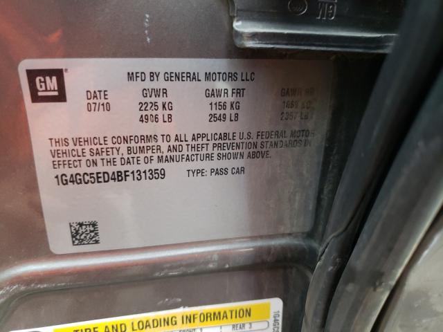 2011 BUICK LACROSSE C 1G4GC5ED4BF131359