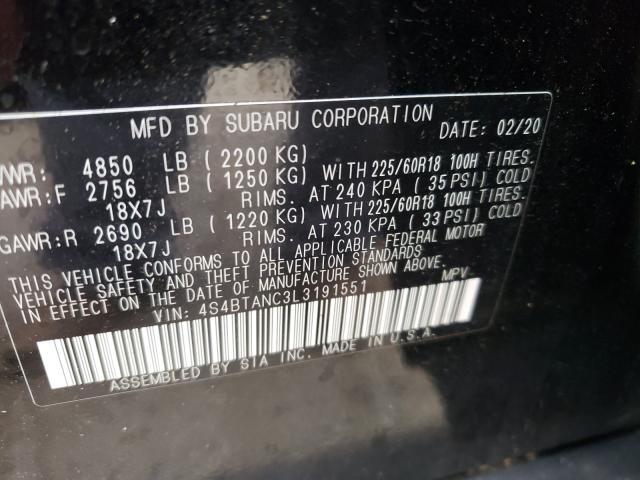 2020 SUBARU OUTBACK LI 4S4BTANC3L3191551