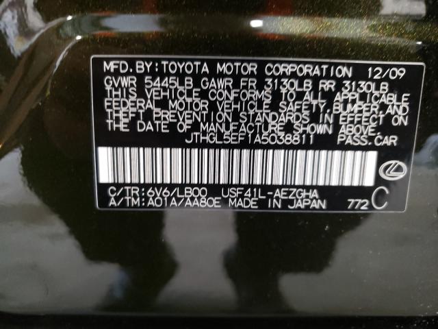 2010 LEXUS LS 460L JTHGL5EF1A5038811