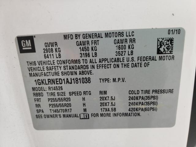 2010 GMC ACADIA 1GKLRNED1AJ181038