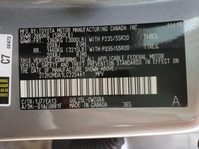 2020 LEXUS RX 2T2HZMDA1LC225441