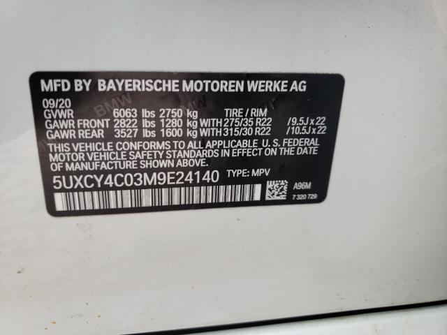 2021 BMW X6 SDRIVE 5UXCY4C03M9E24140