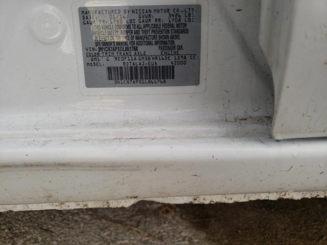 2016 Nissan Versa S VIN: 3N1CN7APXGL861768 Lot: 55858971