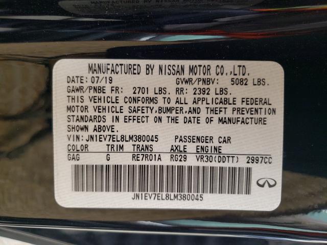2020 INFINITI Q60 PURE JN1EV7EL8LM380045