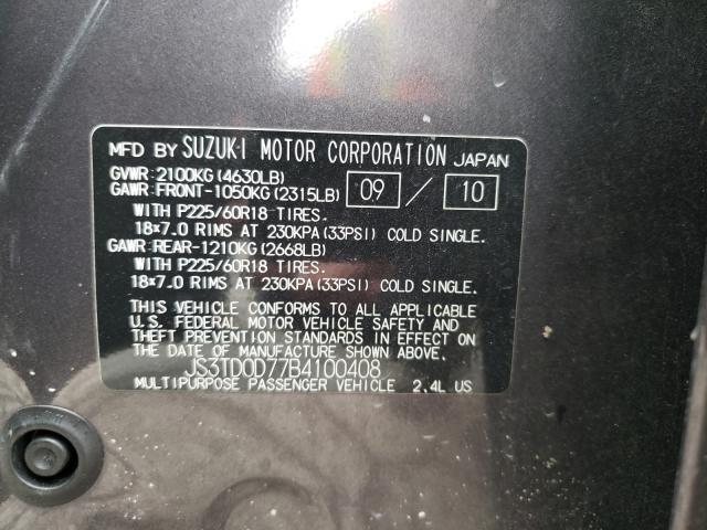 2011 SUZUKI GRAND VITA JS3TD0D77B4100408