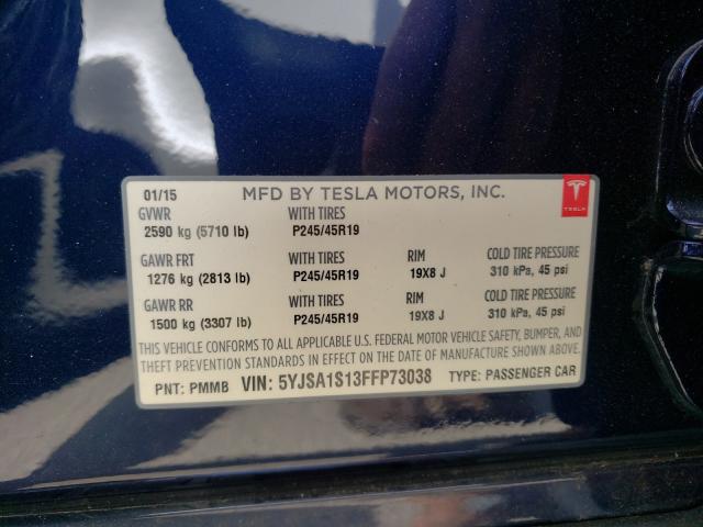 2015 TESLA MODEL S 70 5YJSA1S13FFP73038
