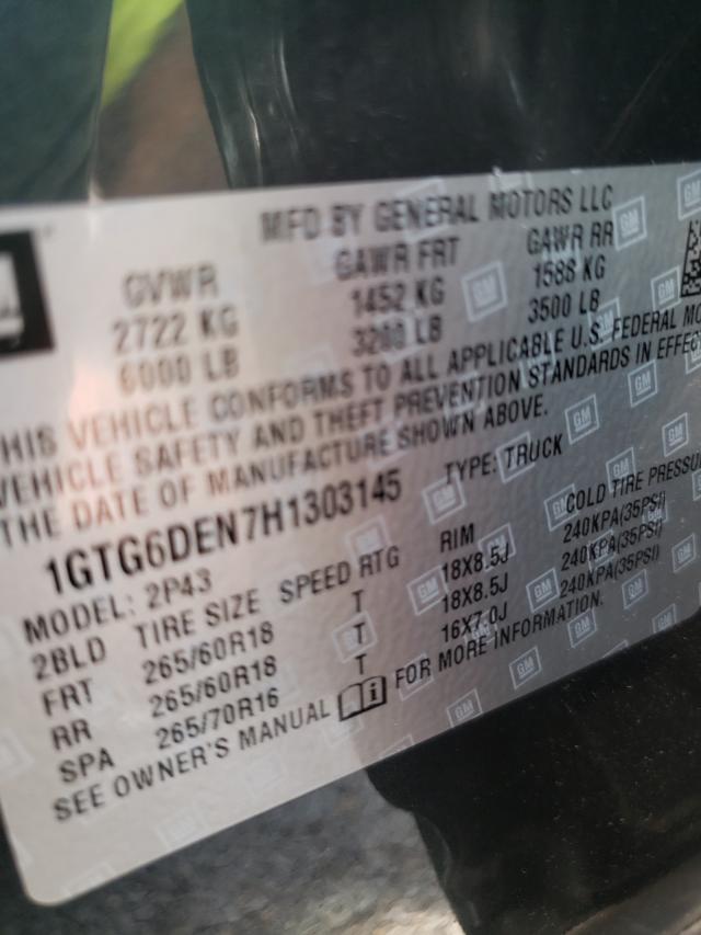 2017 GMC CANYON SLT 1GTG6DEN7H1303145