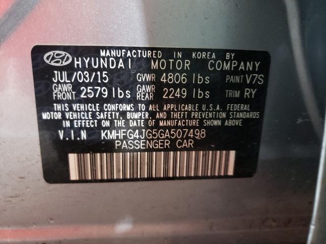 2016 HYUNDAI AZERA KMHFG4JG5GA507498
