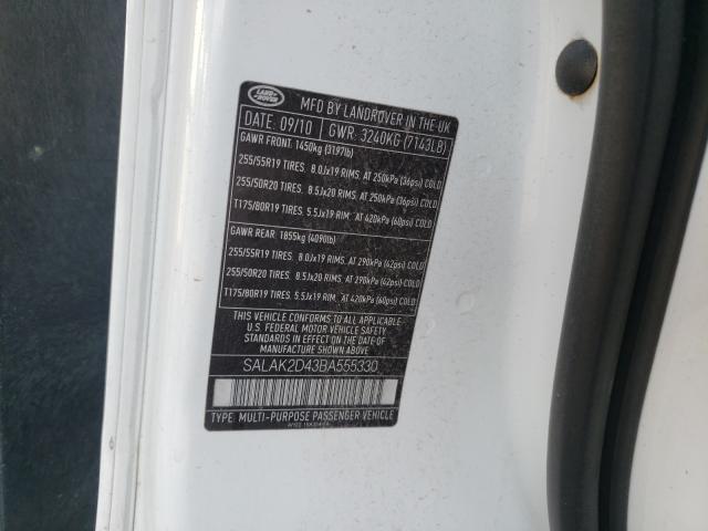 2011 LAND ROVER LR4 HSE LU SALAK2D43BA555330