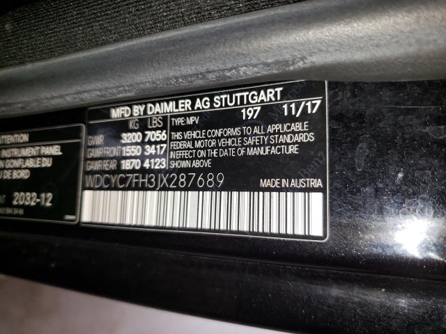 2018 MERCEDES-BENZ G 65 AMG WDCYC7FH3JX287689