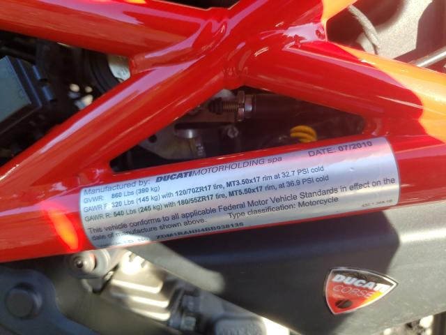 2011 DUCATI MONSTER 79 ZDM1RANN4BB038136