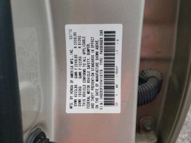 2015 HONDA 1200CC 1HGCR2F31FA116778