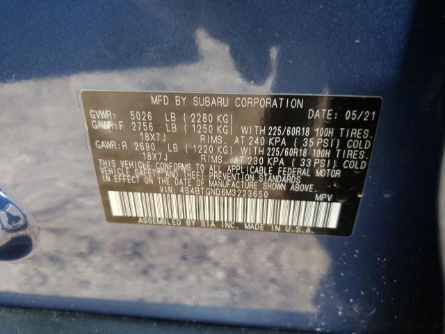 2021 SUBARU OUTBACK LI 4S4BTGND6M3223650